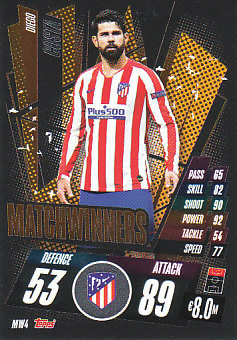 Diego Costa Atletico Madrid 2020/21 Topps Match Attax CL Matchwinners #MW04